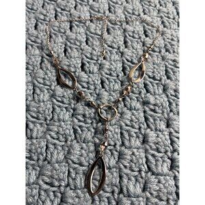 Lia Sophia Escapade Y Necklace Silvertone Faceted Glass Beads 16 - 19 inches